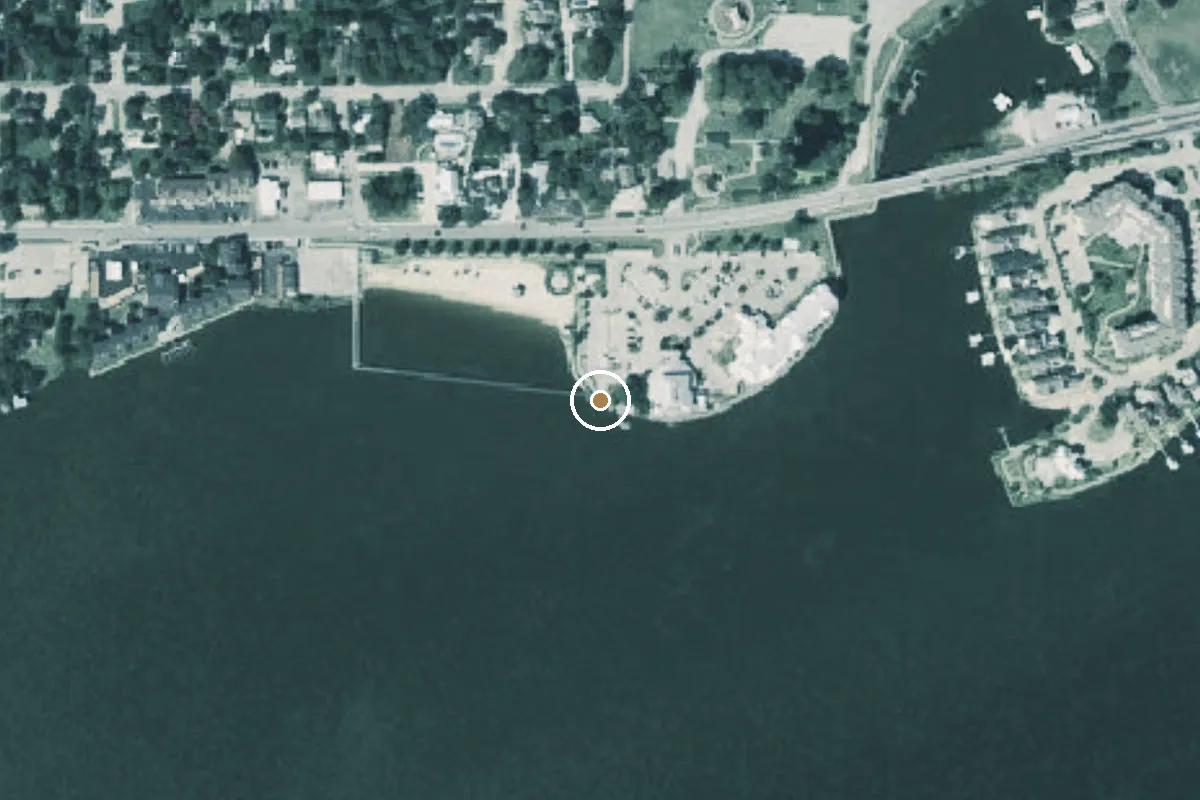 Aerial view of Granbury City Beach Park Boat Ramp