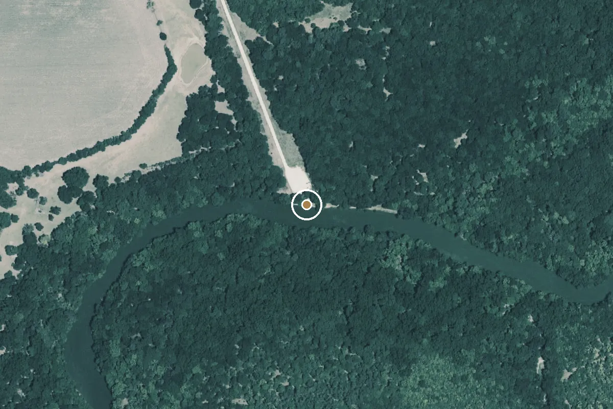 Aerial view of Granger Wildlife Management Area Boat Ramp