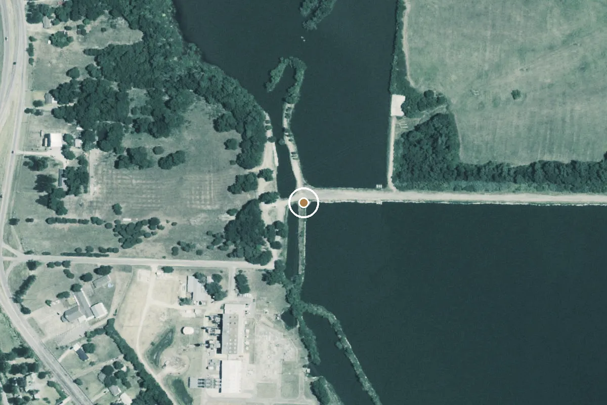 Aerial view of Greenville City Lake #4 Boat Ramp