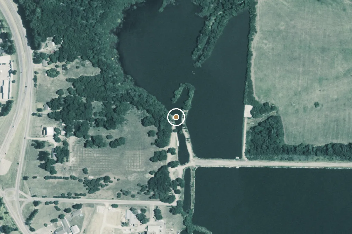 Aerial view of Greenville City Lake Boat Ramp