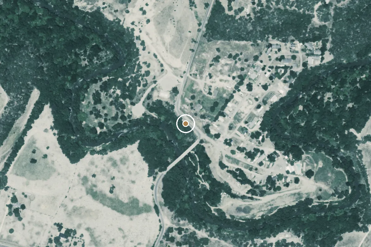 Aerial view of Greytown Park on the San Antonio River Boat Ramp