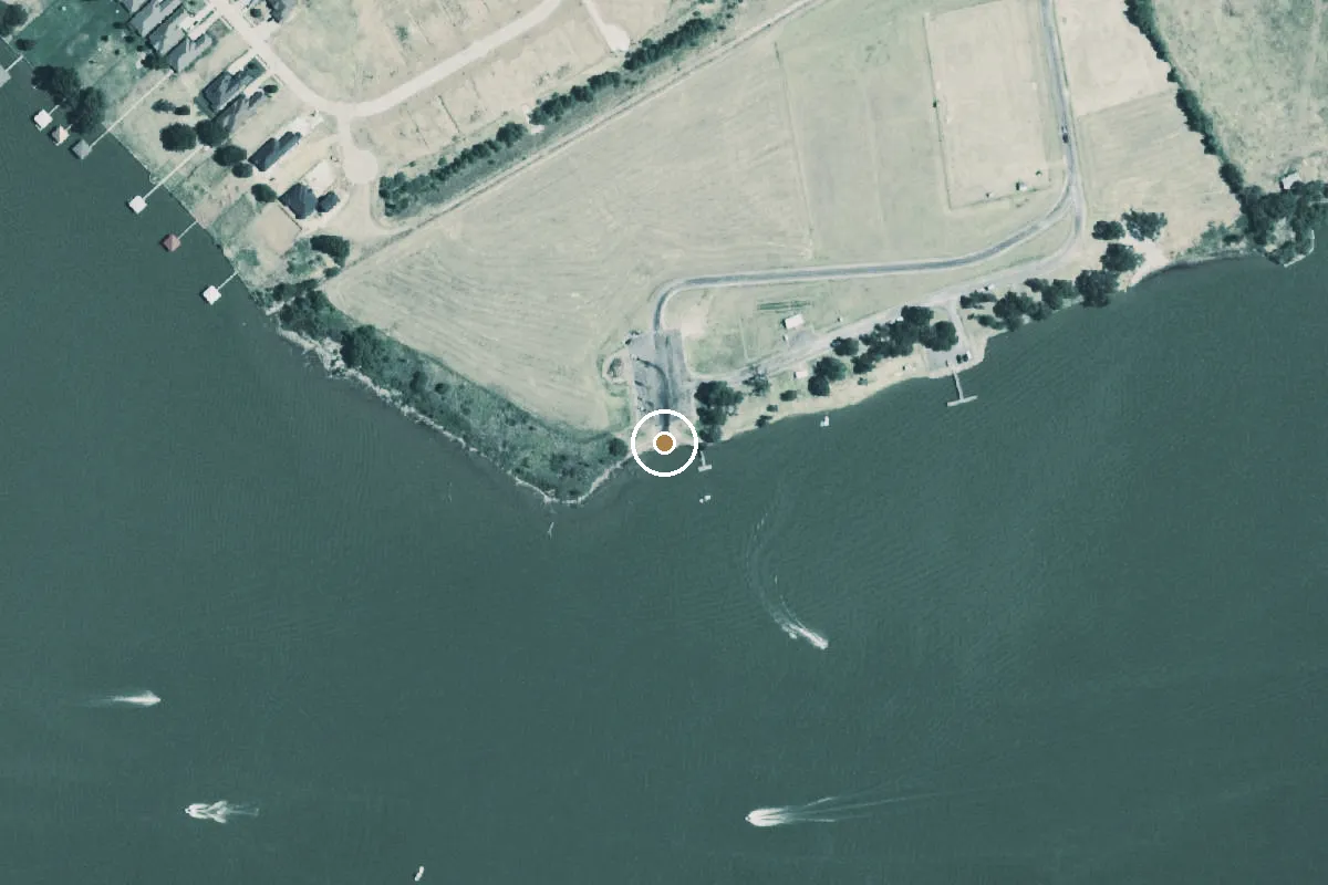 Aerial view of Guadalupe River State Park Boat Ramp