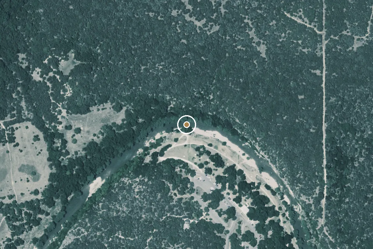 Aerial view of Guadalupe River State Park Boat Ramp