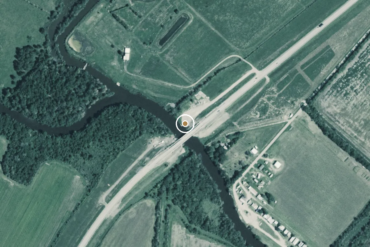 Aerial view of Hall's Bayou Boat Ramp