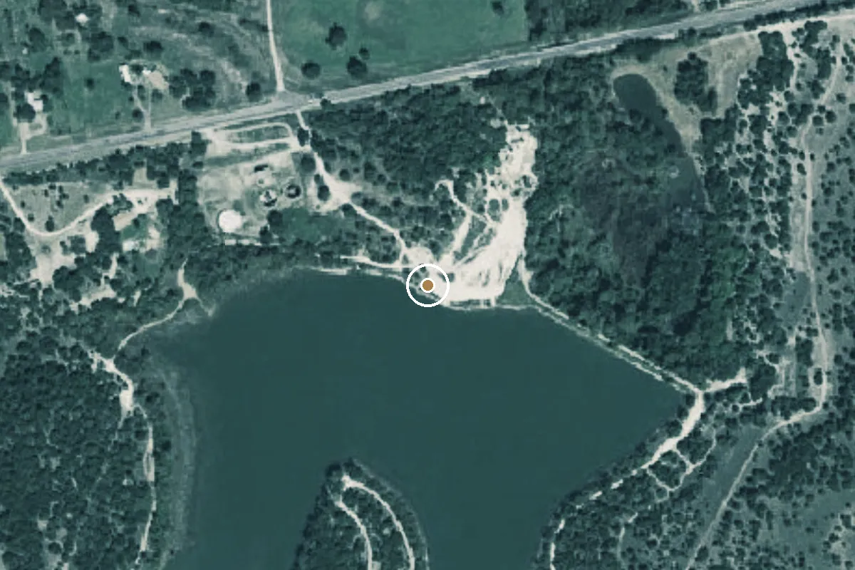 Aerial view of Hamilton City Lake Boat Ramp