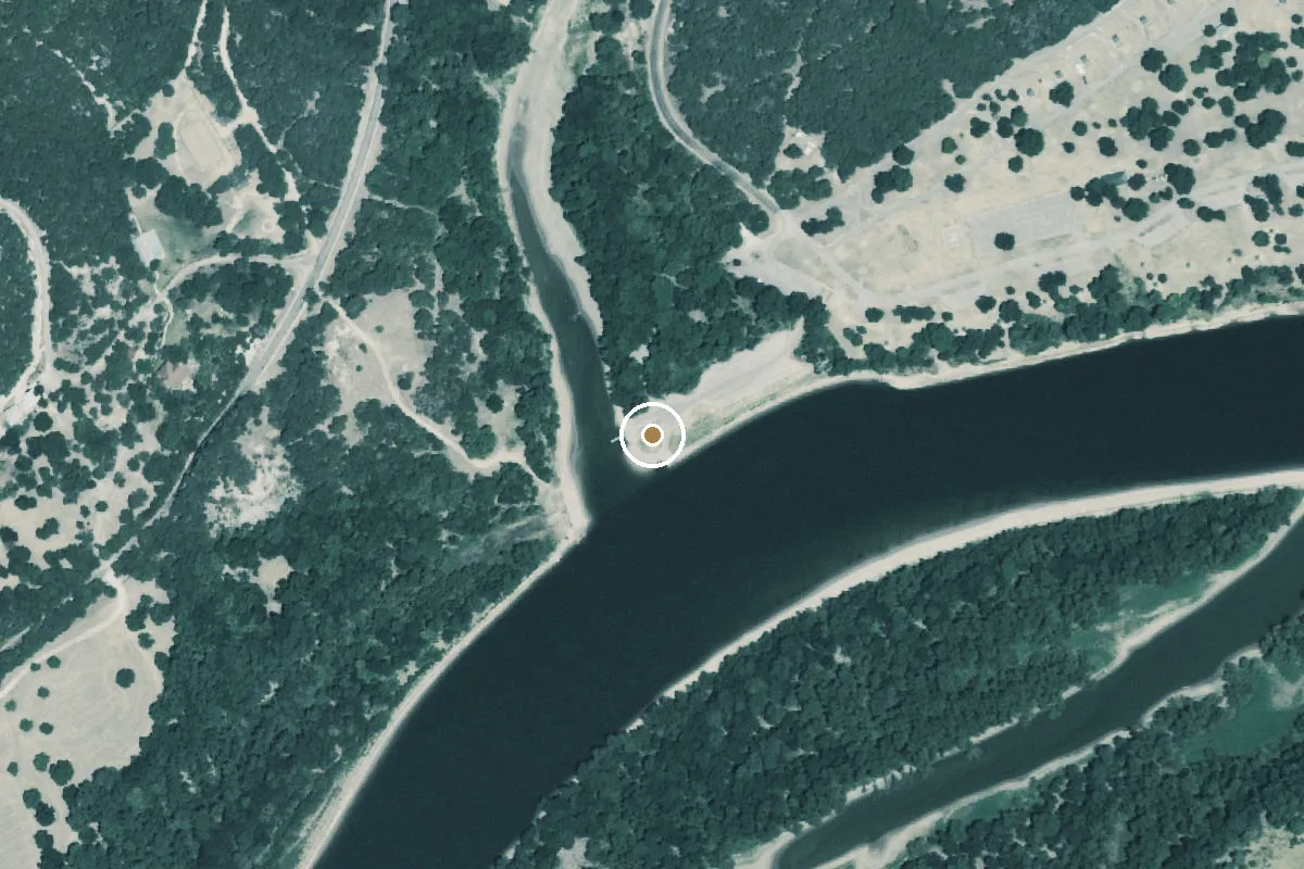 Aerial view of Hamm Creek Park Boat Ramps