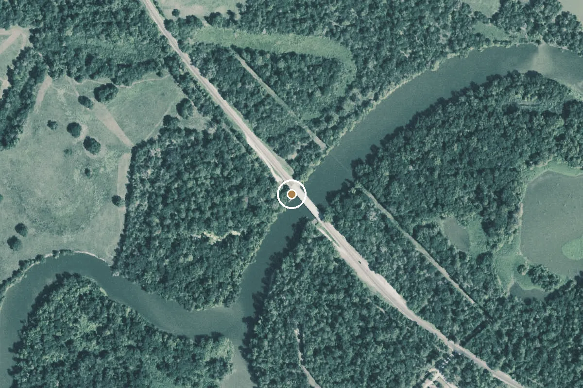 Aerial view of Harmon Creek Boat Ramp