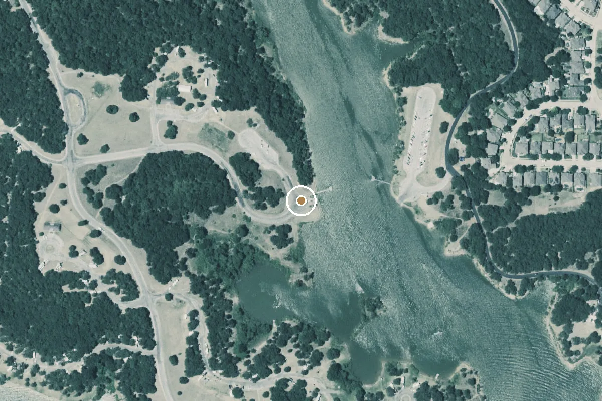 Aerial view of Hickory Creek Park Boat Ramp