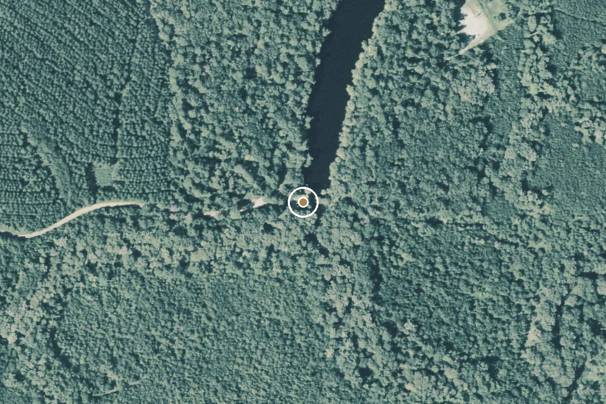 Aerial view of Hills Lake Boat Ramp
