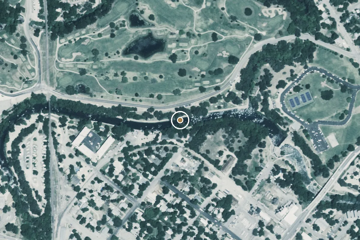 Aerial view of Hinman Island Park Boat Ramp