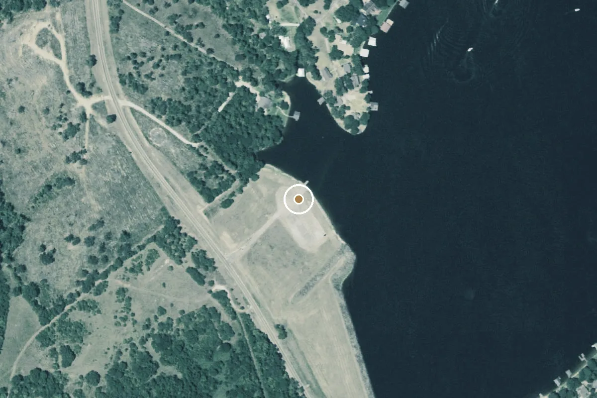 Aerial view of Houston County Lake Boat Ramp