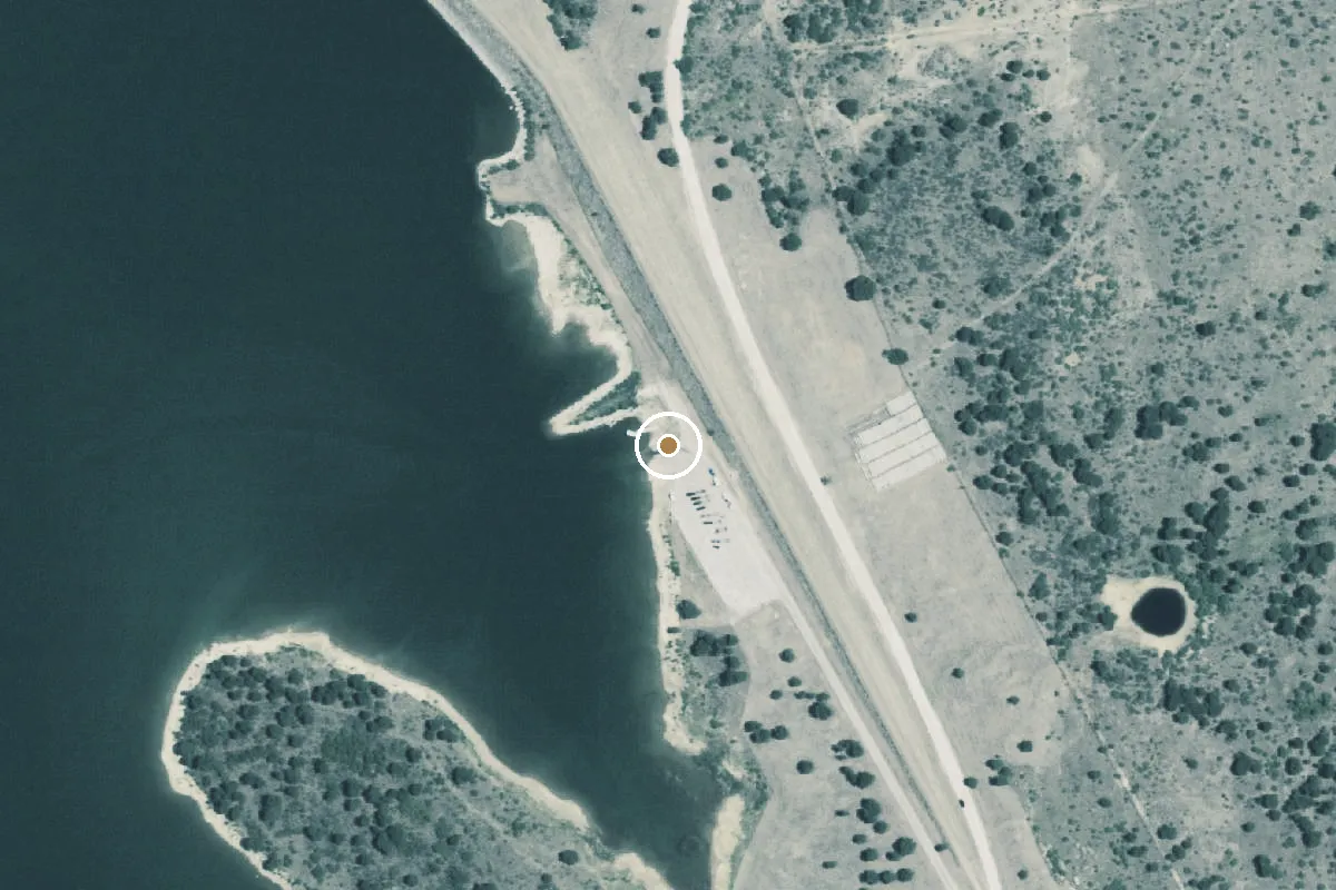 Aerial view of Hubbard Creek Reservoir Boat Ramp