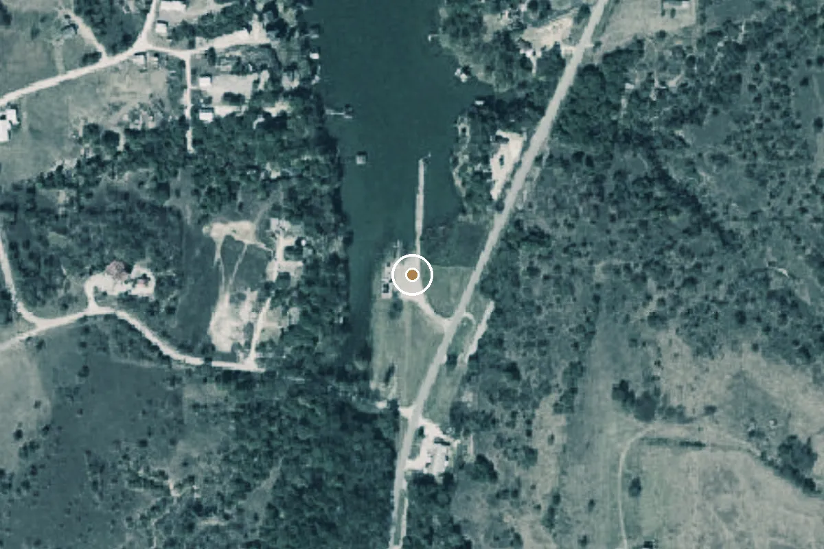 Aerial view of Hubert H. Moss Lake Boat Ramp