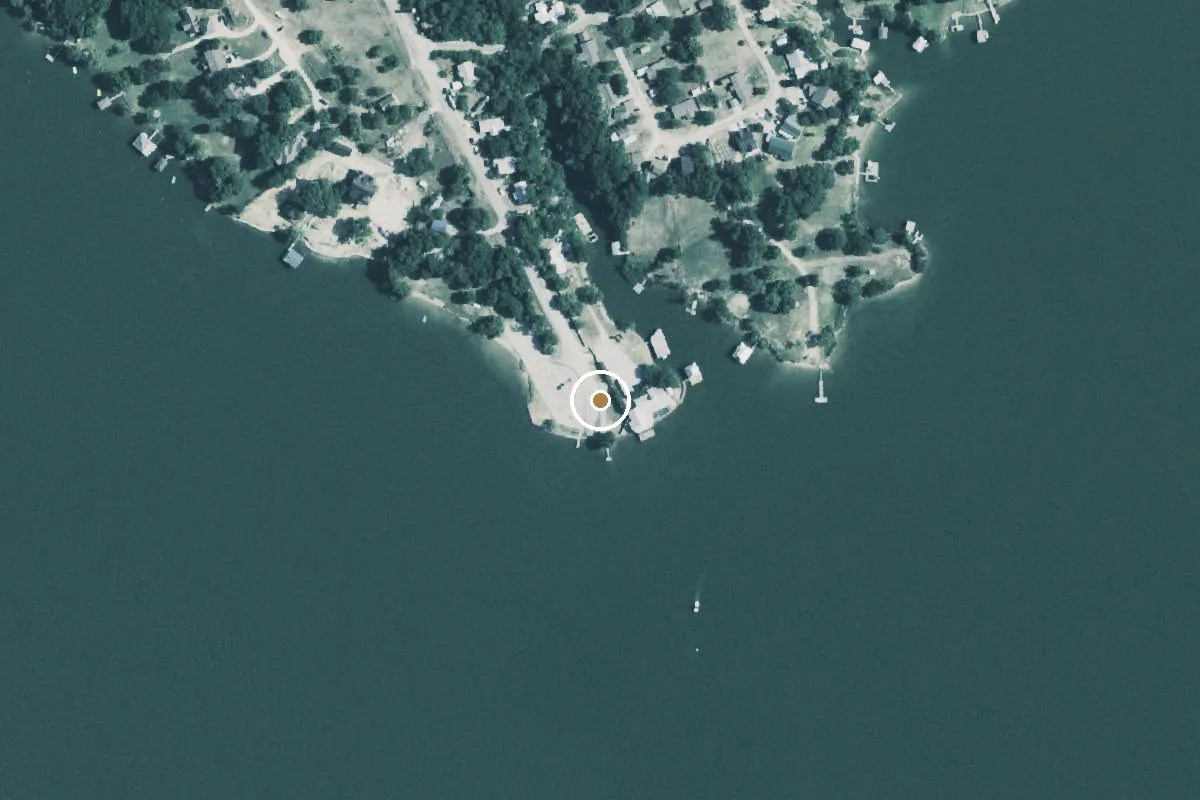 Aerial view of Hubert H. Moss Lake Boat Ramp