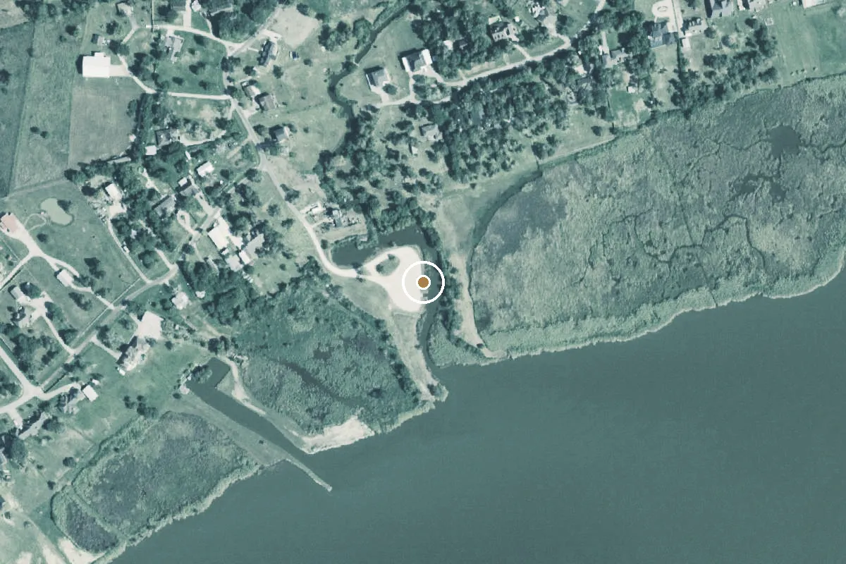 Aerial view of Hugo Point Chambers County Boat Launch