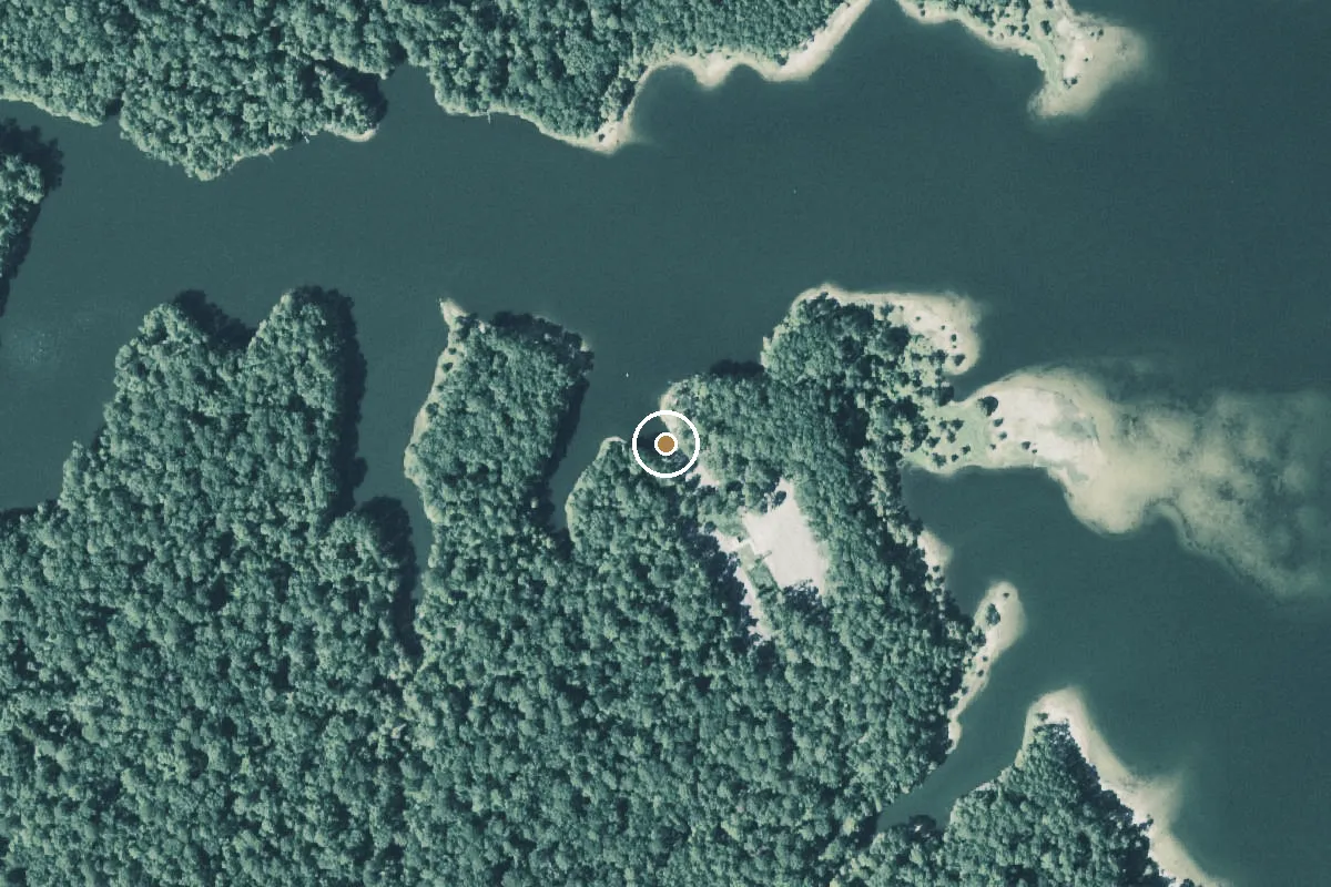 Aerial view of Indian Mounds Wilderness Boat Ramp
