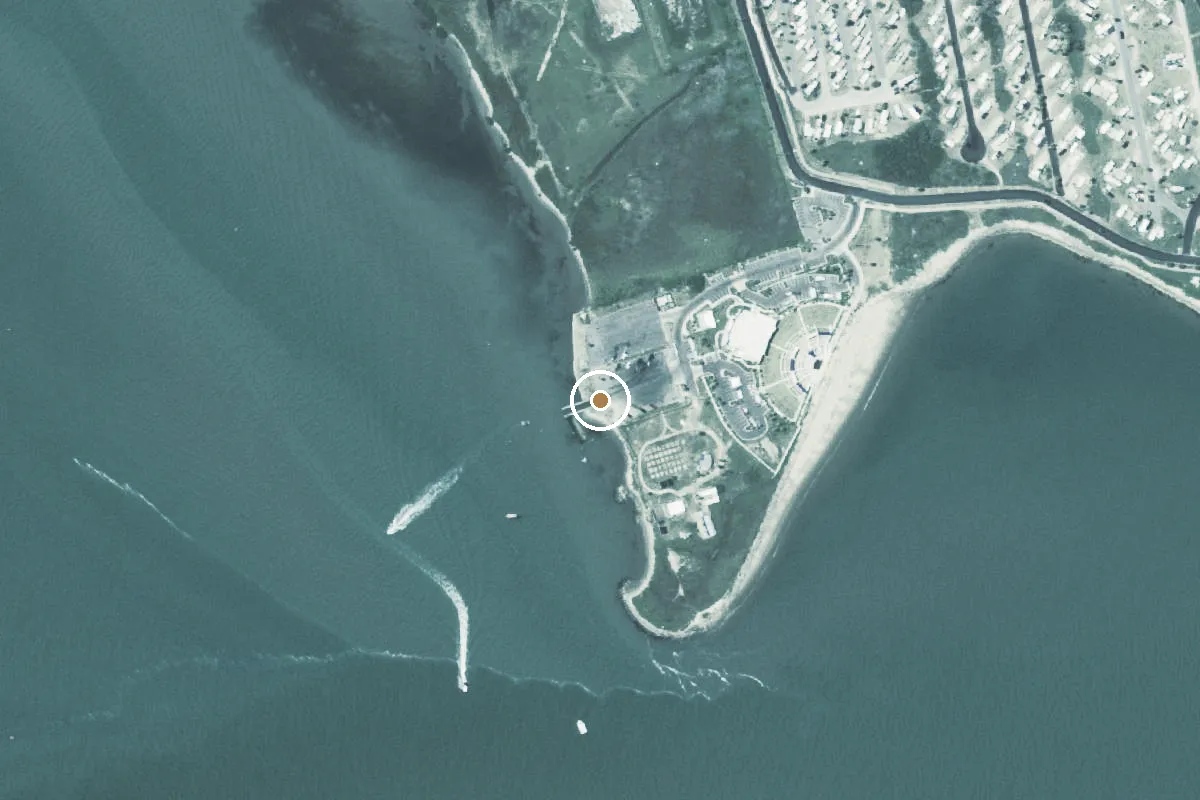 Aerial view of Isla Blanca Public Boat Ramp
