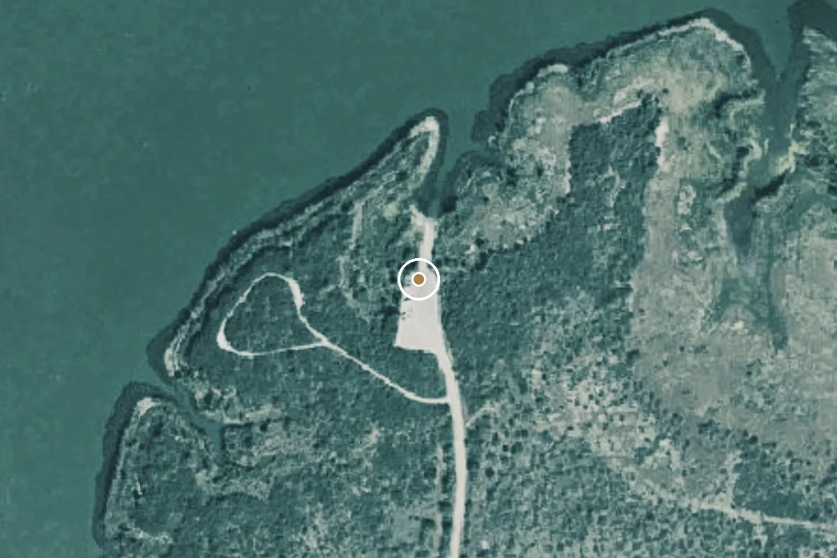 Aerial view of James E. Daughtrey Wildlife Management Area Boat Ramp
