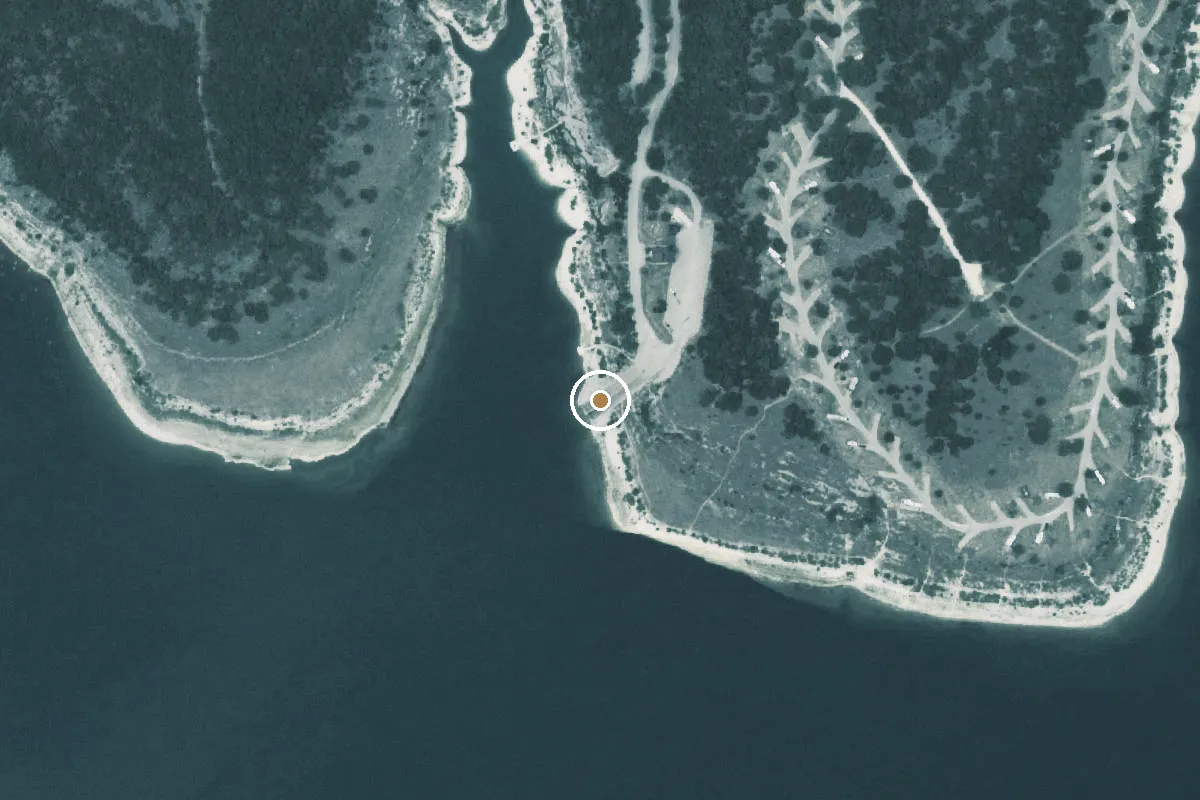 Aerial view of Jim Hogg Park Boat Ramp