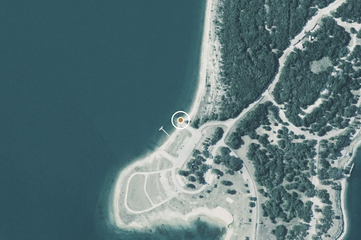 Aerial view of Joint Base San Antonio Recreation Park Boat Ramp