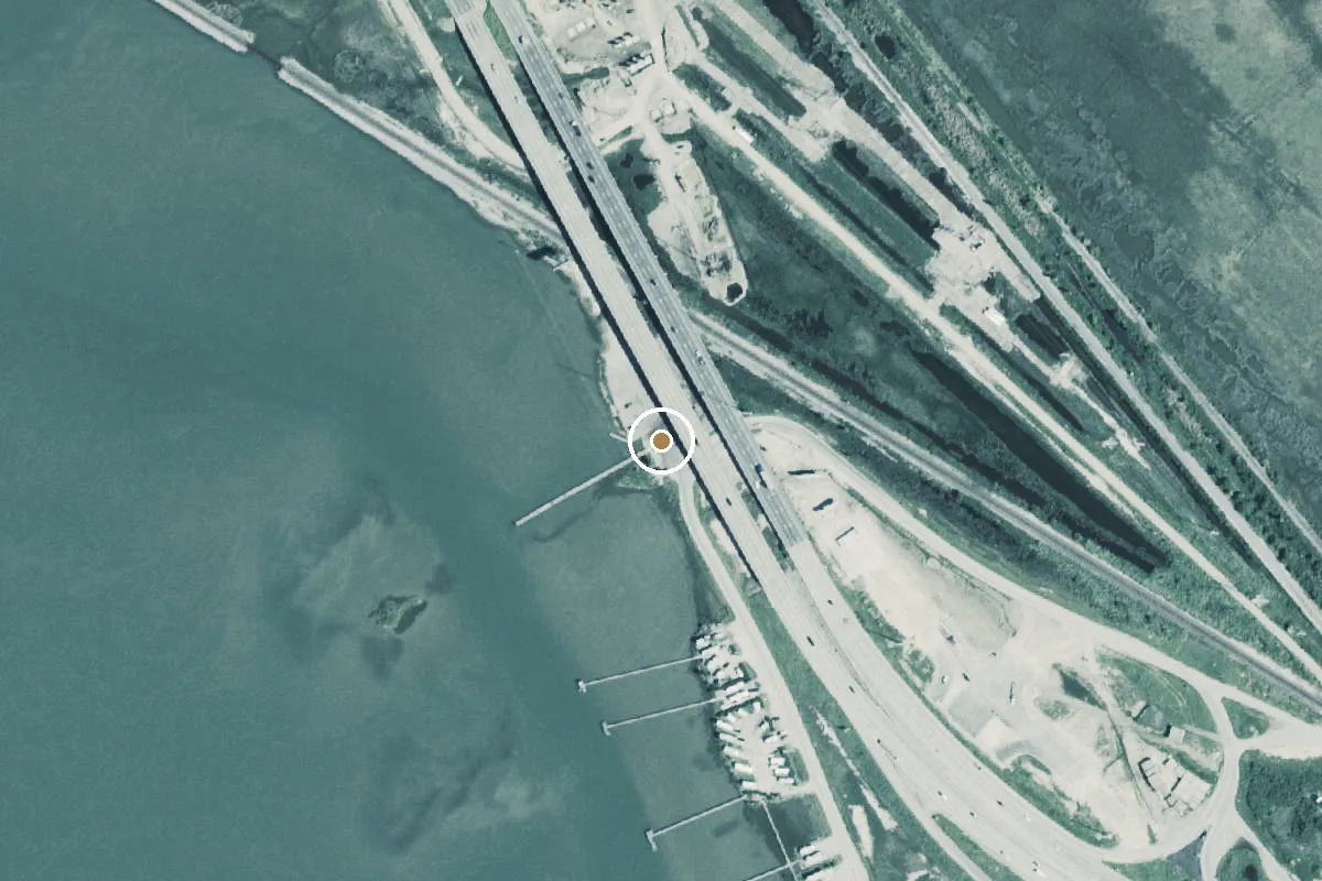 Aerial view of Jones Bay Boat Ramp