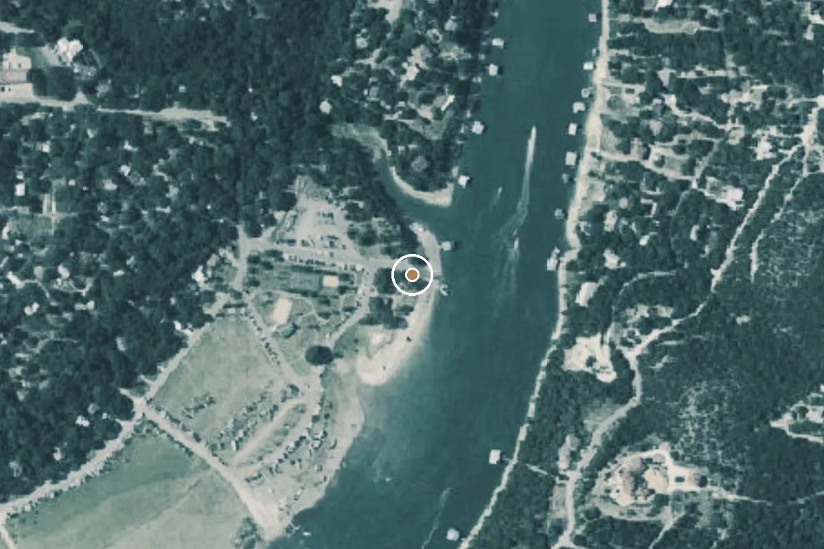 Aerial view of Jones Brothers Park Boat Ramp