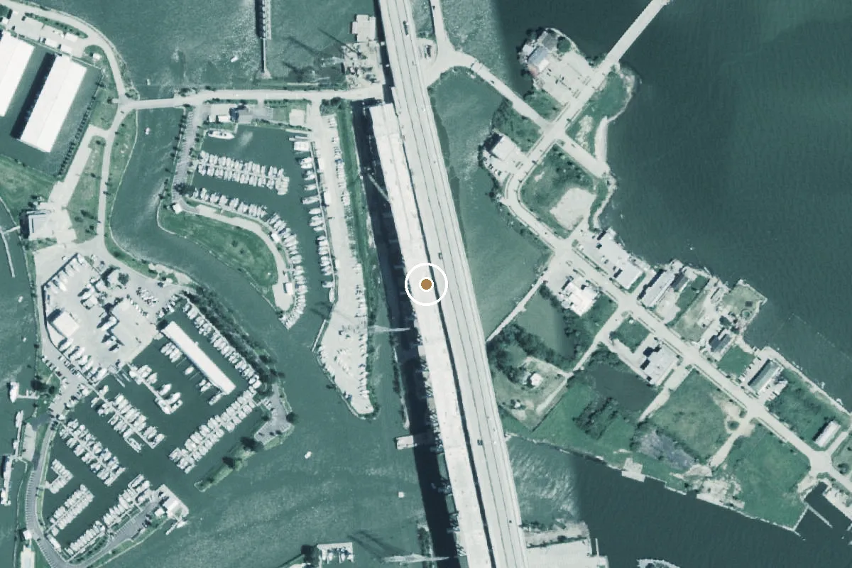 Aerial view of Kemah Channel Boat Ramp