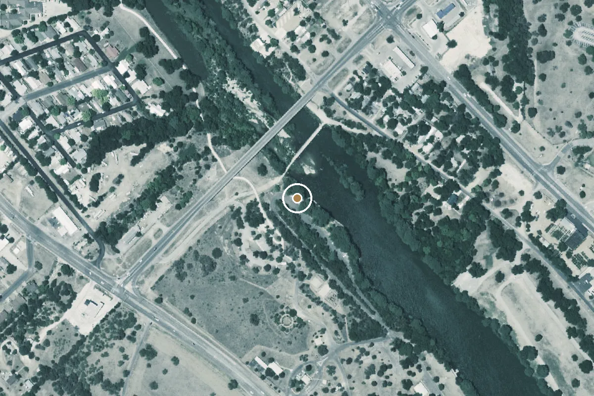 Aerial view of Kerrville-Schreiner Park Boat Ramp