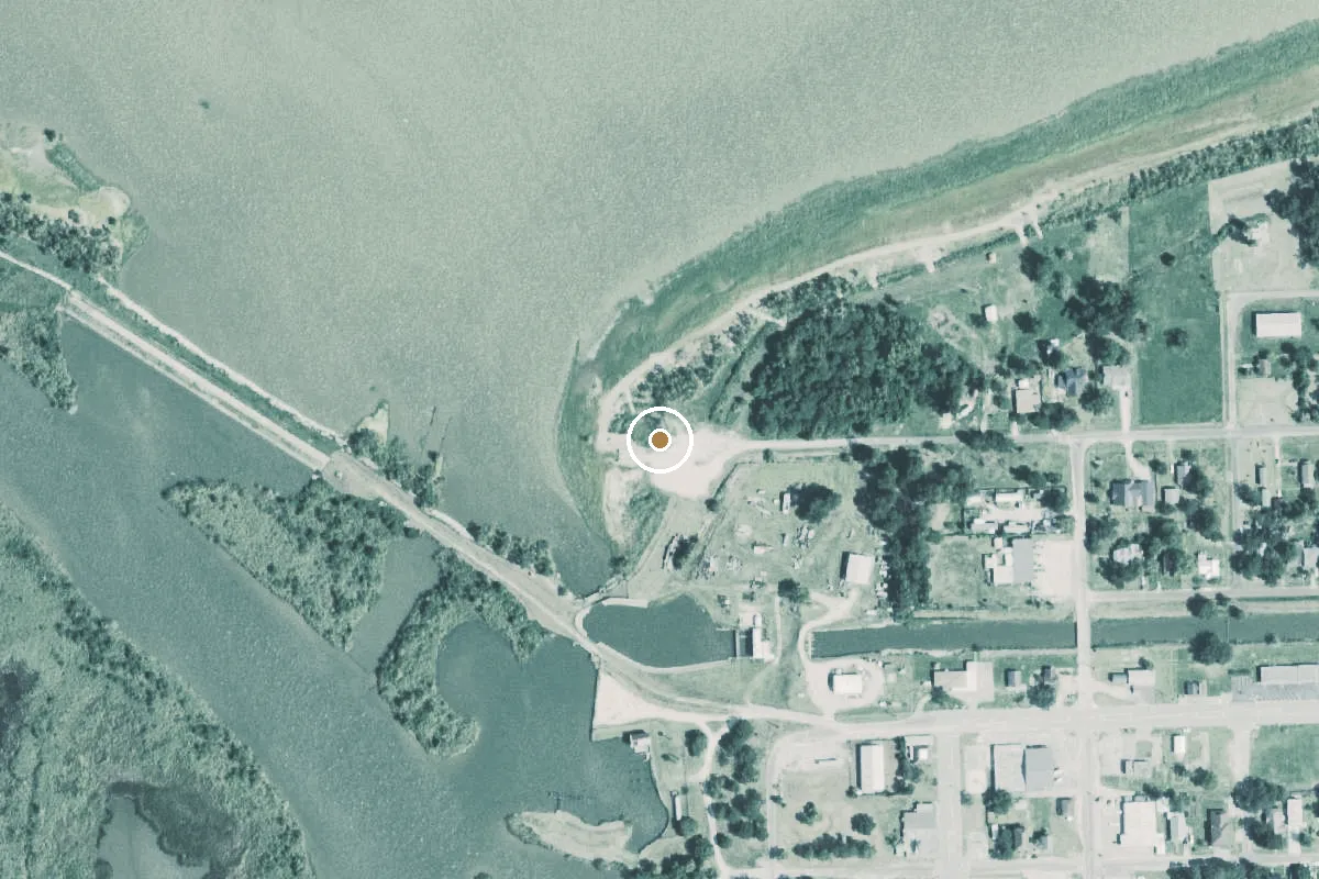Aerial view of Lake Anahuac Boat Ramp