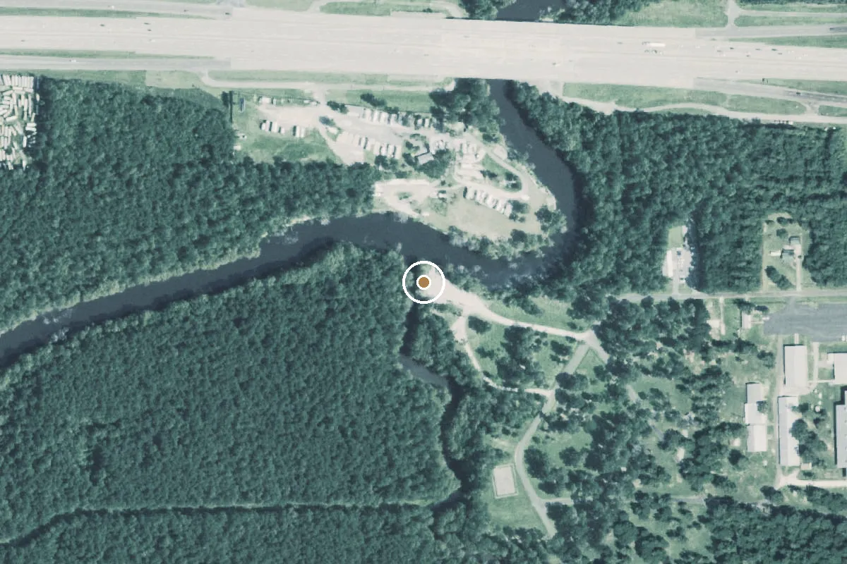 Aerial view of Lake Anahuac Boat Ramp