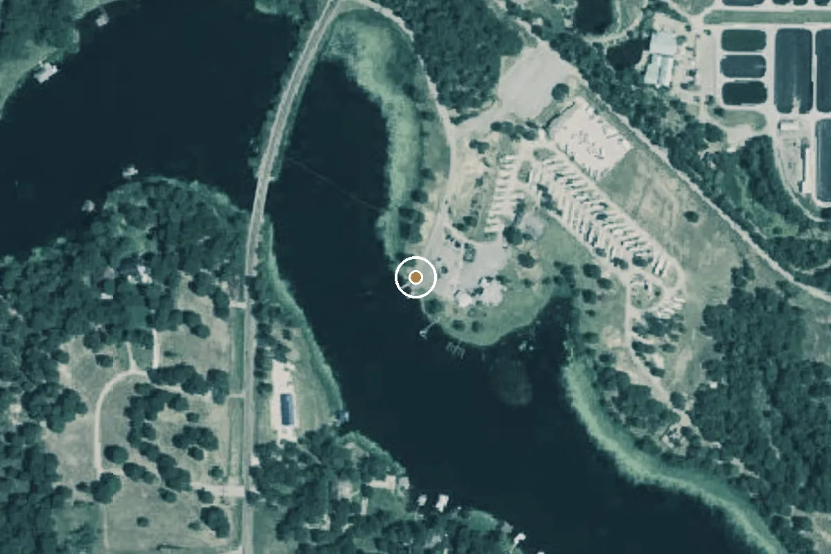 Aerial view of Lake Athens Marina Boat Ramp