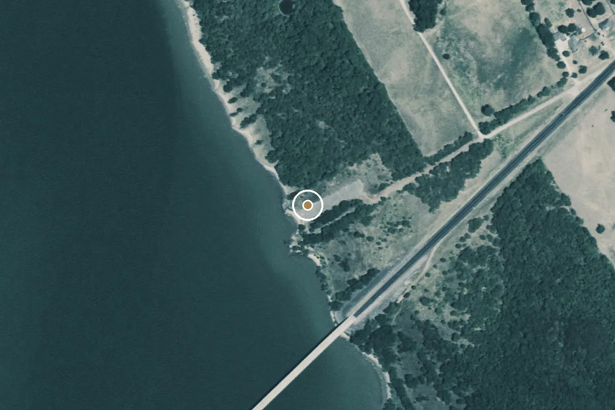 Aerial view of Lake Bardwell Boat Ramp