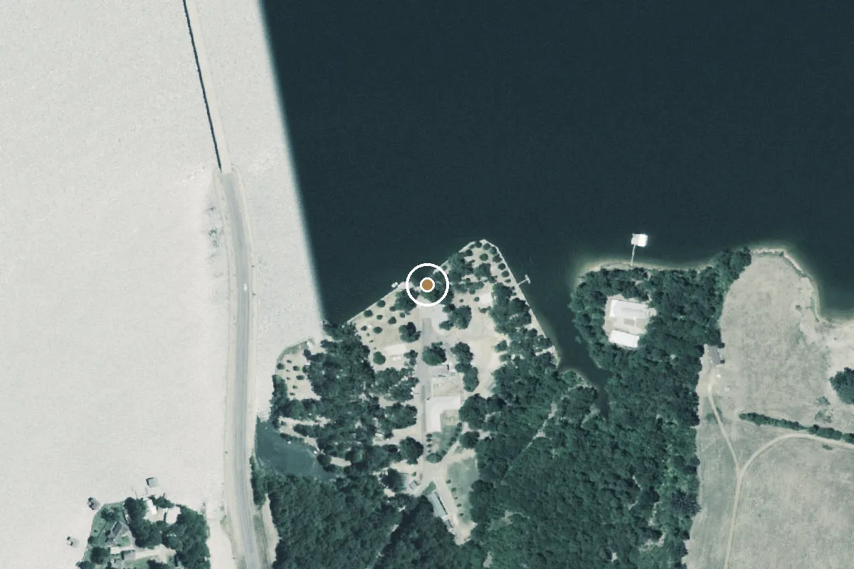 Aerial view of Lake Bob Sandlin Boat Ramp