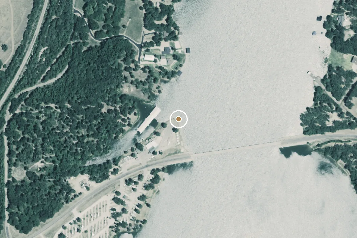 Aerial view of Lake Bob Sandlin Boat Ramp