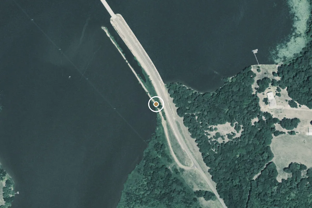 Aerial view of Lake Bob Sandlin Boat Ramp