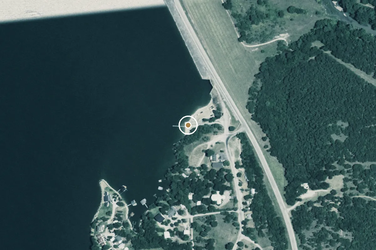 Aerial view of Lake Bridgeport Boat Ramp