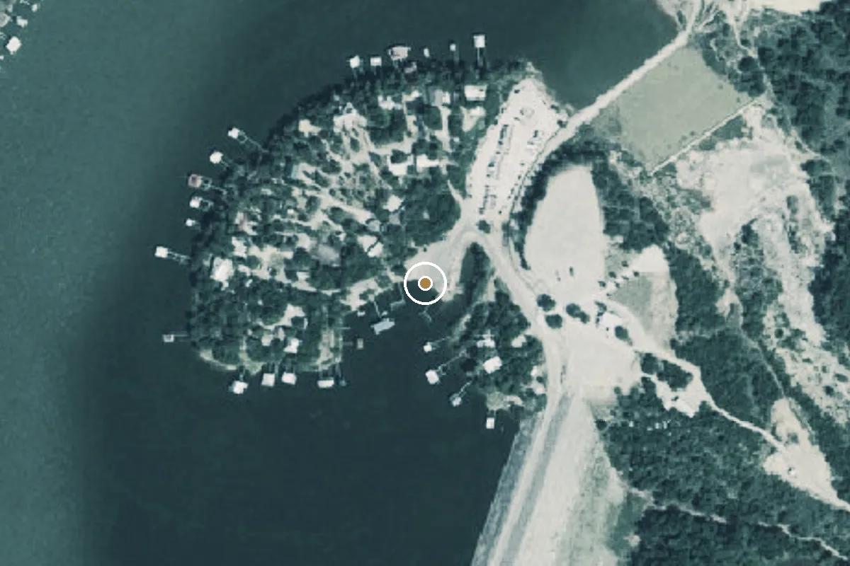 Aerial view of Lake Brownwood Boat Ramp