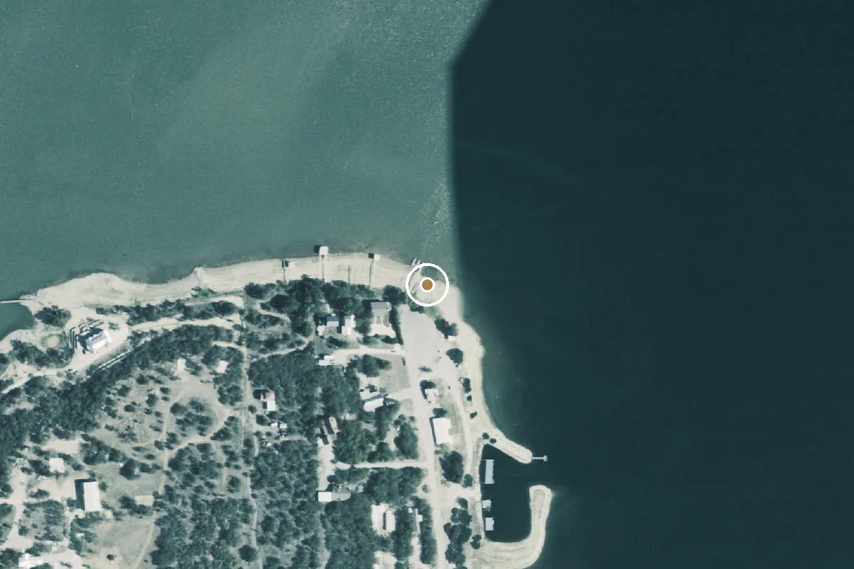 Aerial view of Lake Brownwood Boat Ramp