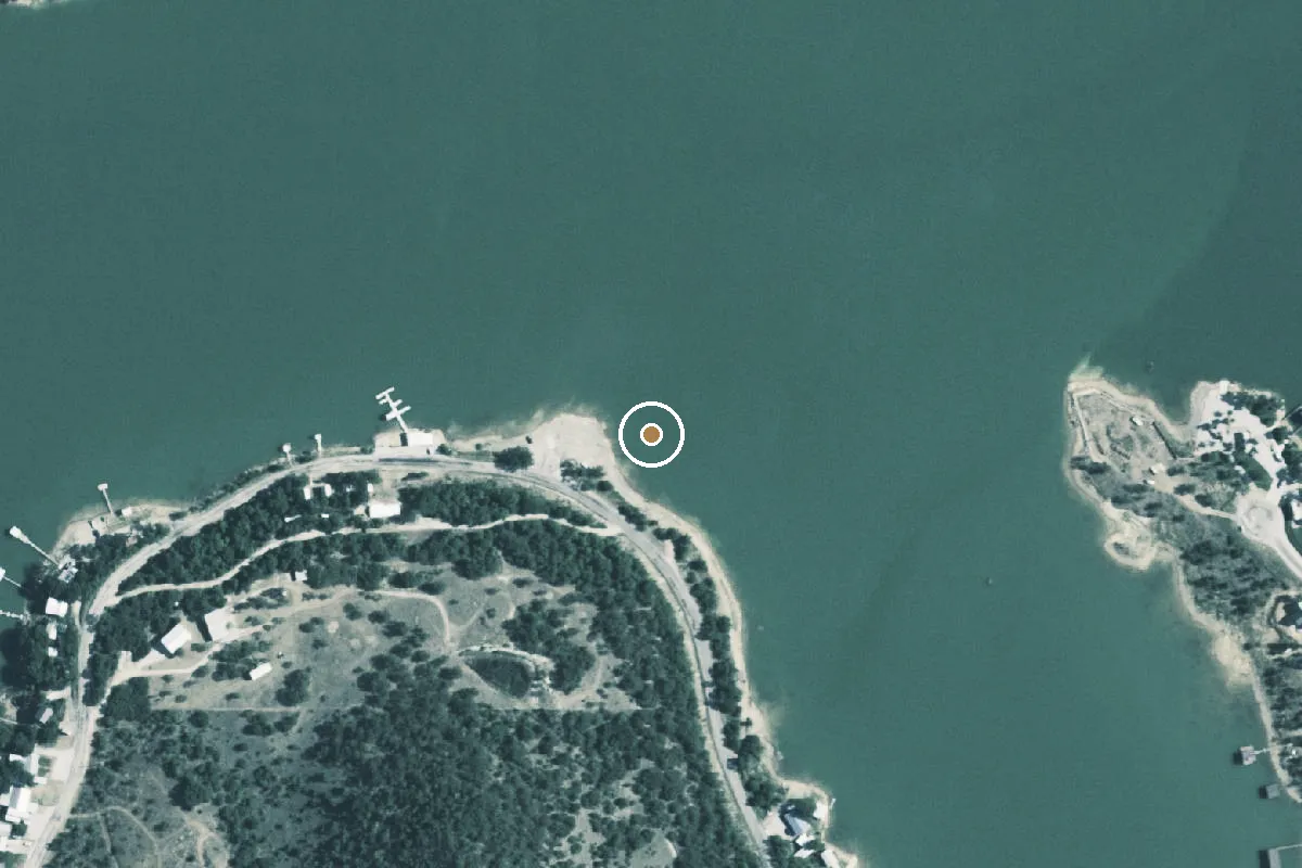 Aerial view of Lake Cisco Boat Ramp