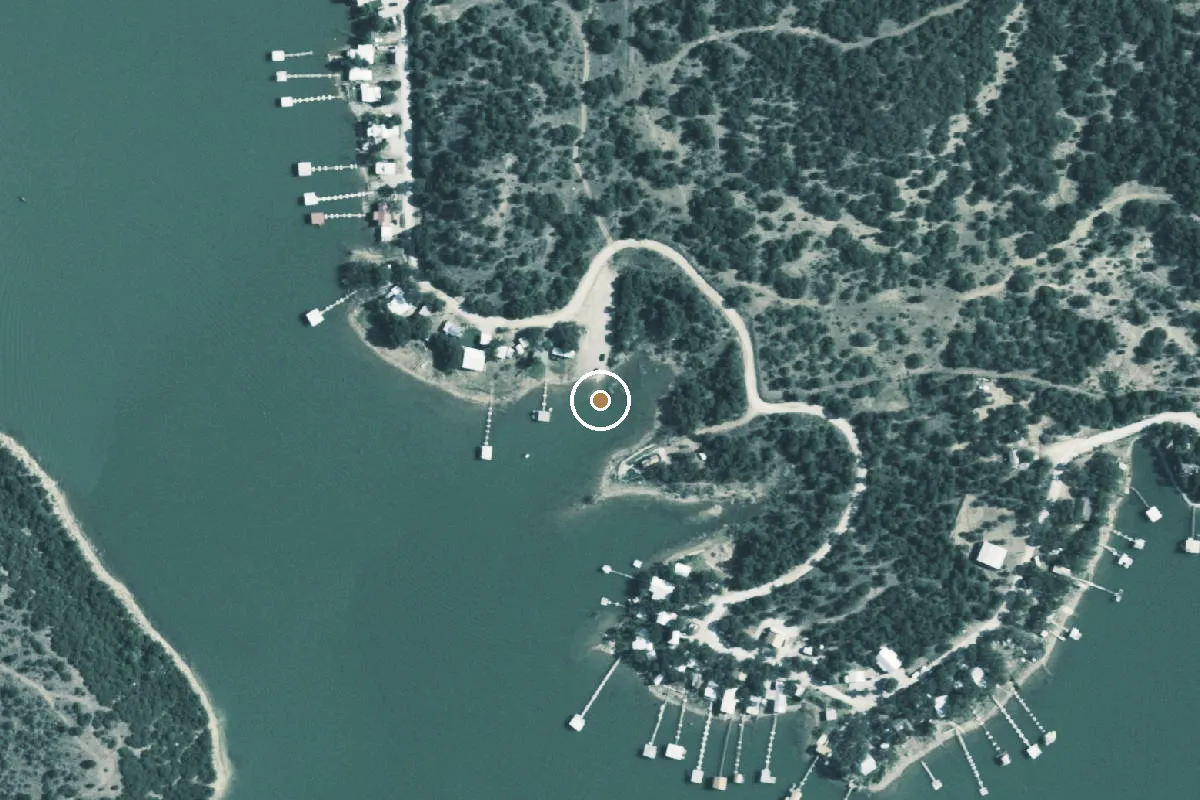 Aerial view of Lake Cisco Boat Ramp