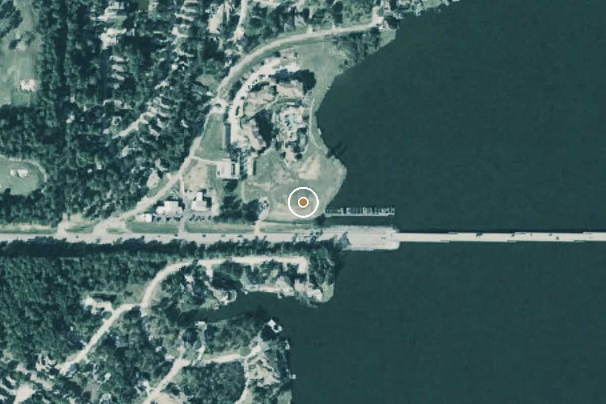Aerial view of Lake Conroe Boat Ramp