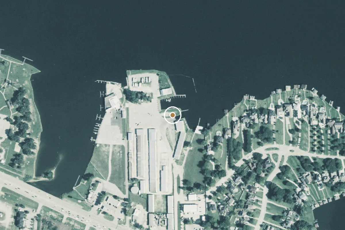 Aerial view of Lake Conroe Boat Ramp