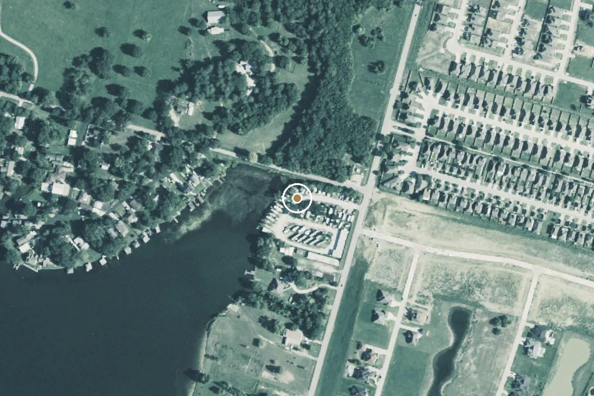 Aerial view of Lake Conroe Boat Ramp