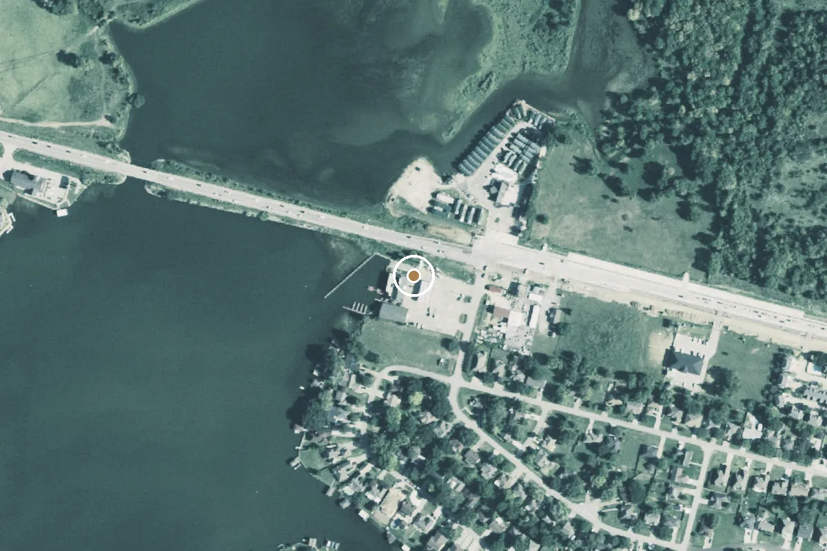 Aerial view of Lake Conroe Boat Ramp