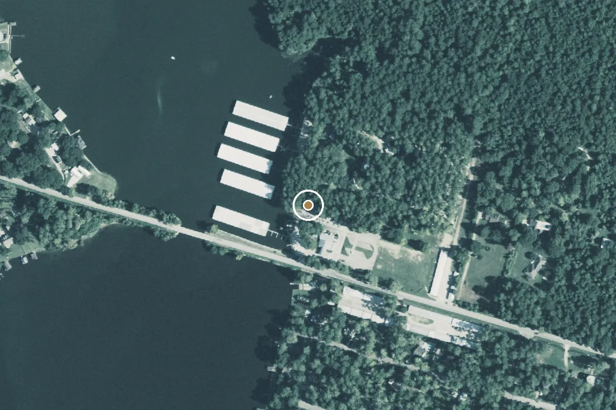 Aerial view of Lake Conroe Boat Ramp