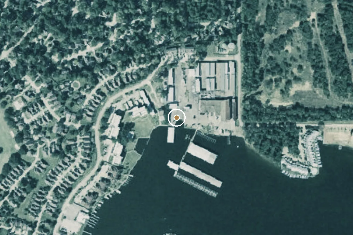 Aerial view of Lake Conroe Boat Ramp