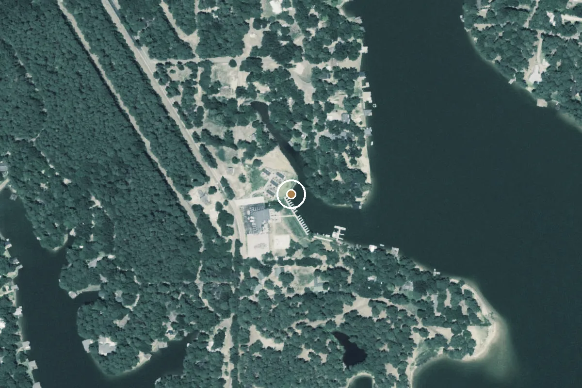 Aerial view of Lake Cypress Springs Boat Ramp