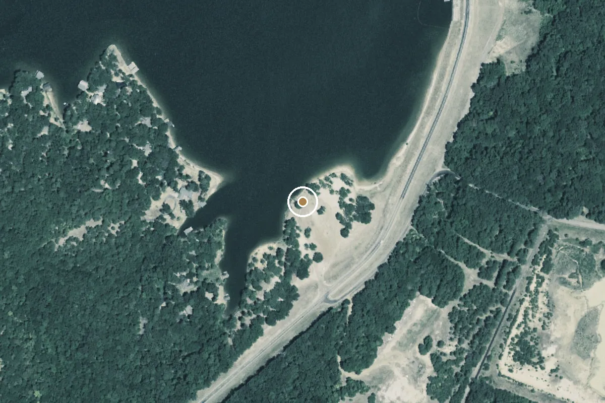 Aerial view of Lake Cypress Springs Boat Ramp