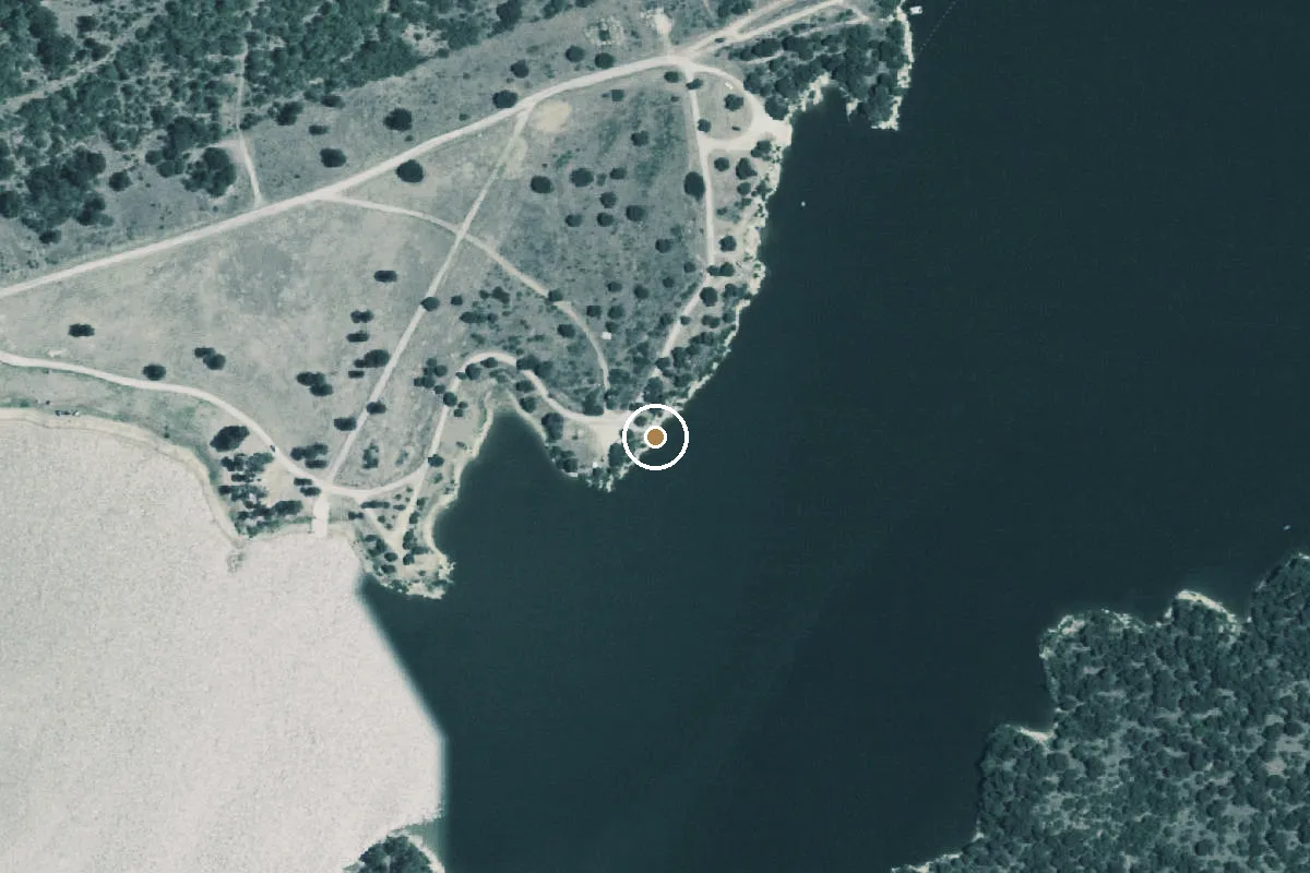 Aerial view of Lake Daniels Boat Ramp