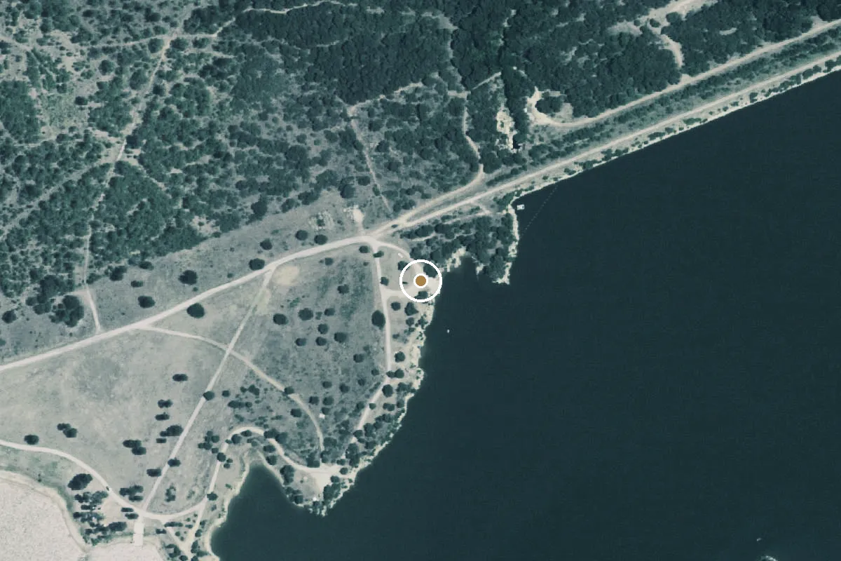 Aerial view of Lake Daniels Boat Ramp